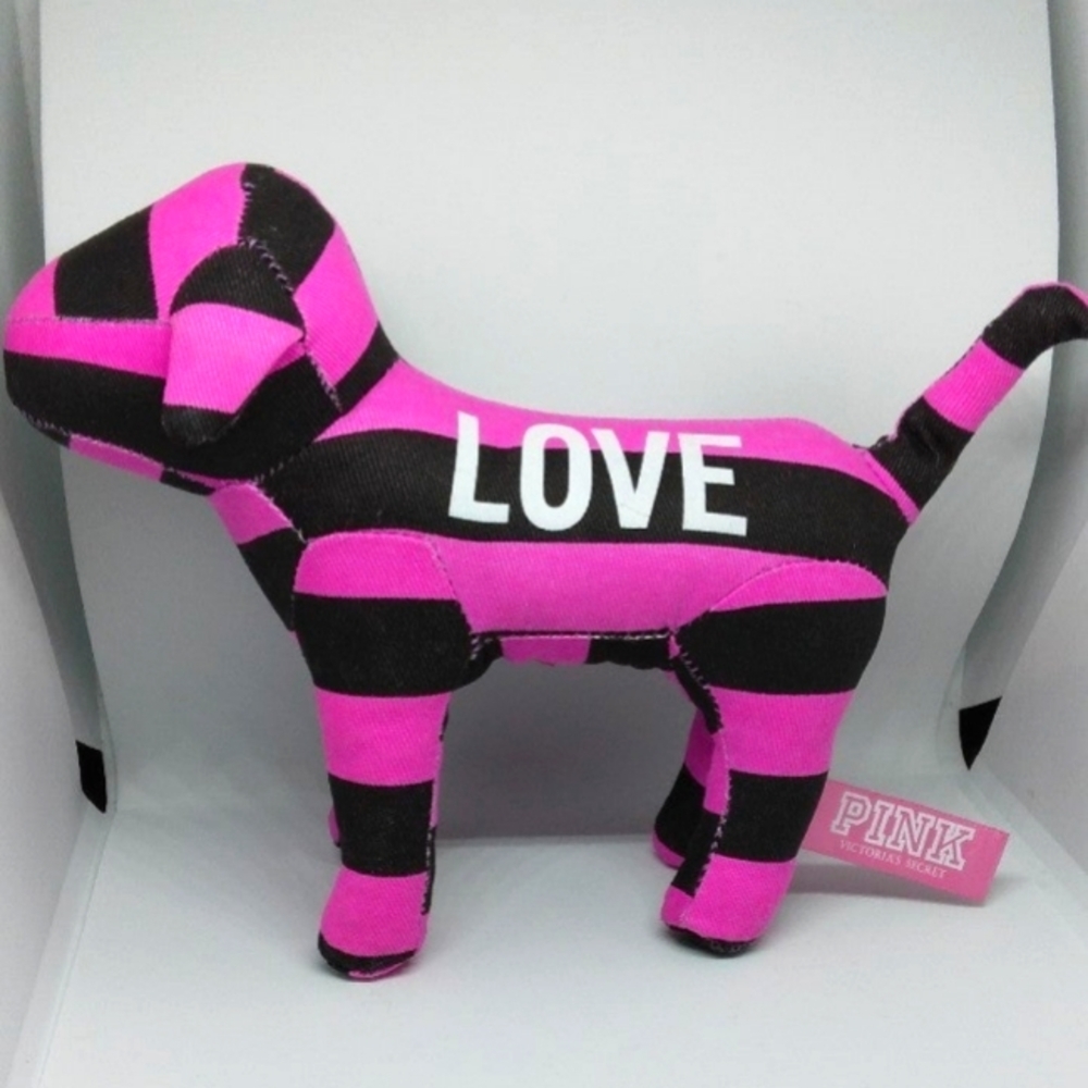 Victorias Secret PINK Plush Puppy Dog purple Black - Picture 1 of 1